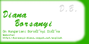 diana borsanyi business card